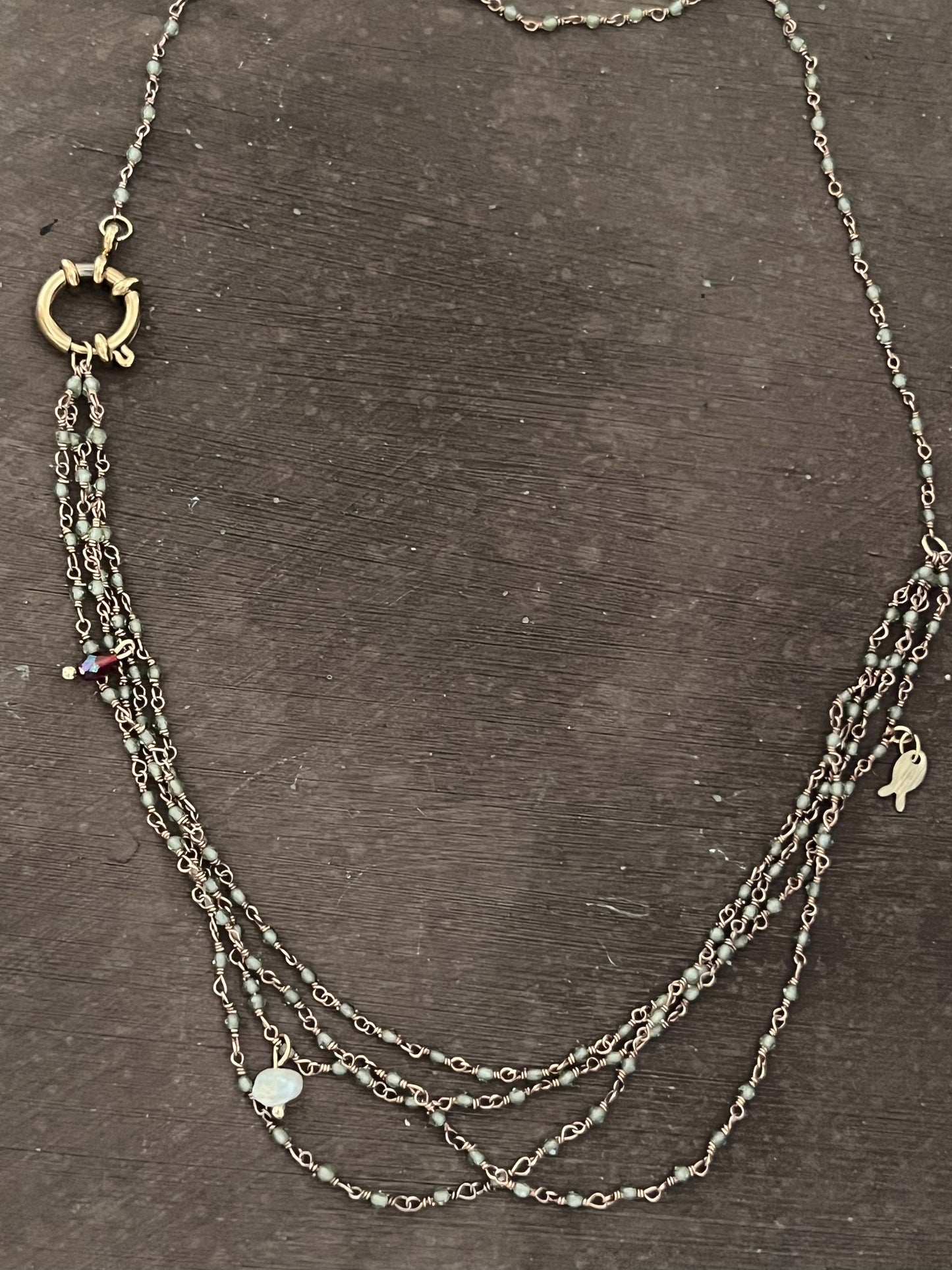 Collana 4 fili: Micro Pesciolino Oro