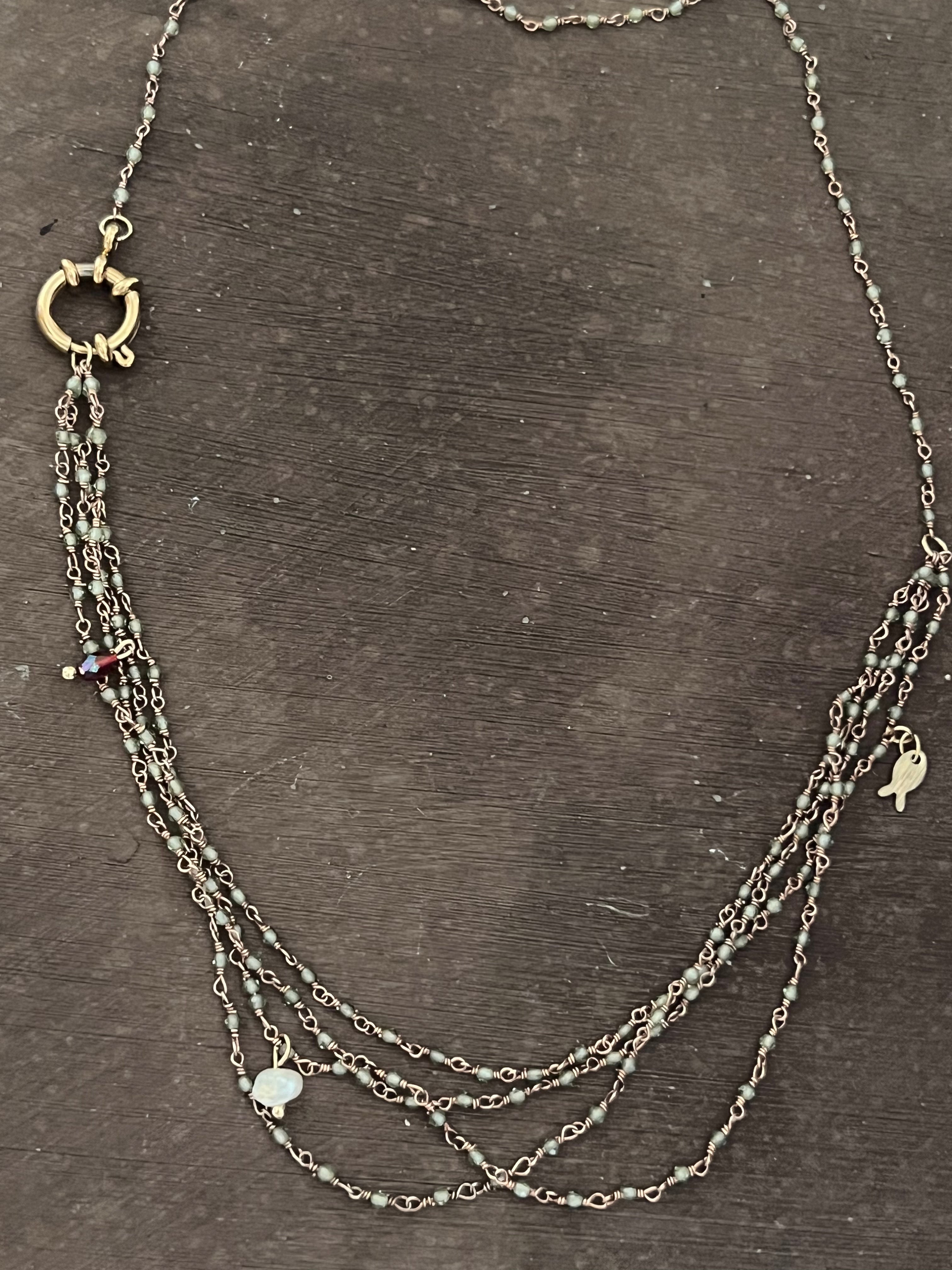 Collana 4 fili: Micro Pesciolino Oro