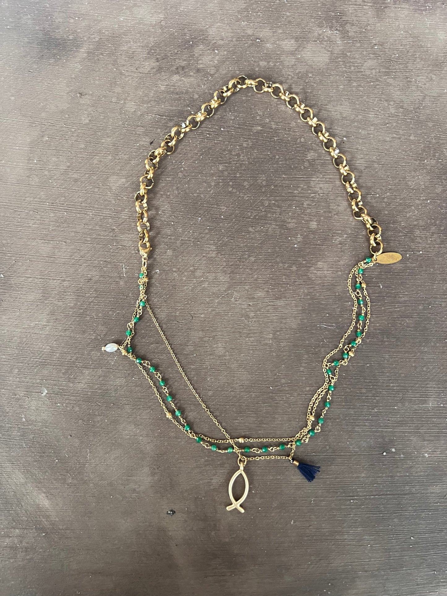 Collana 4 fili: Pesciolino Oro