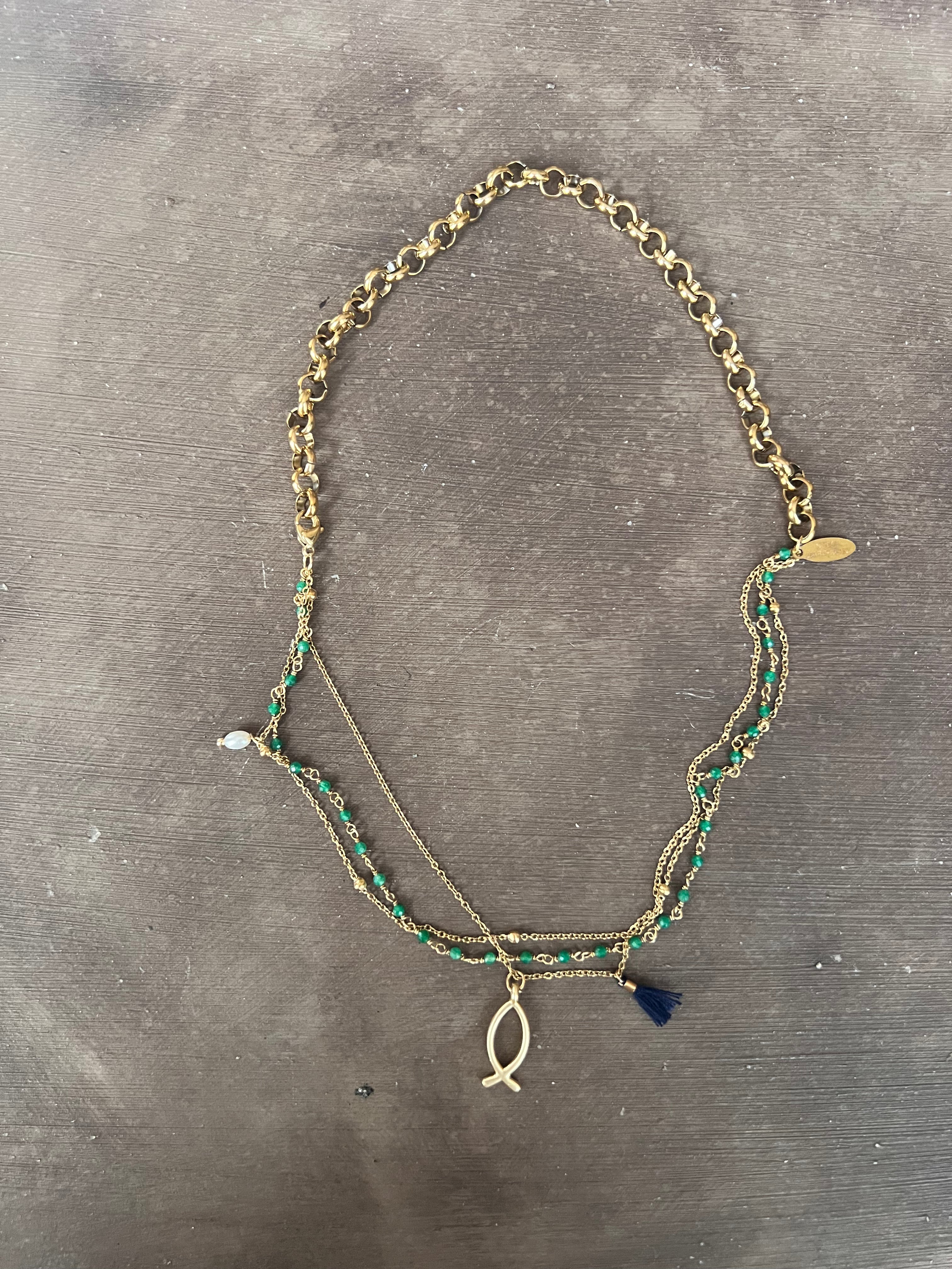 Collana 4 fili: Pesciolino Oro